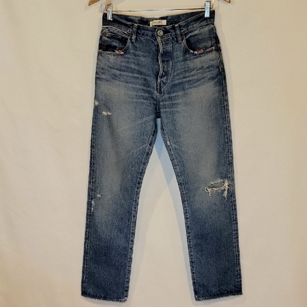 Moussy Vintage Jeans Womens Size 26 Loewe Straight Leg Denim Distressed Relaxed